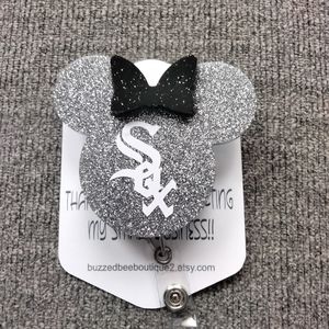 Chicago White Sox Minnie mouse head retractable name badge reel
